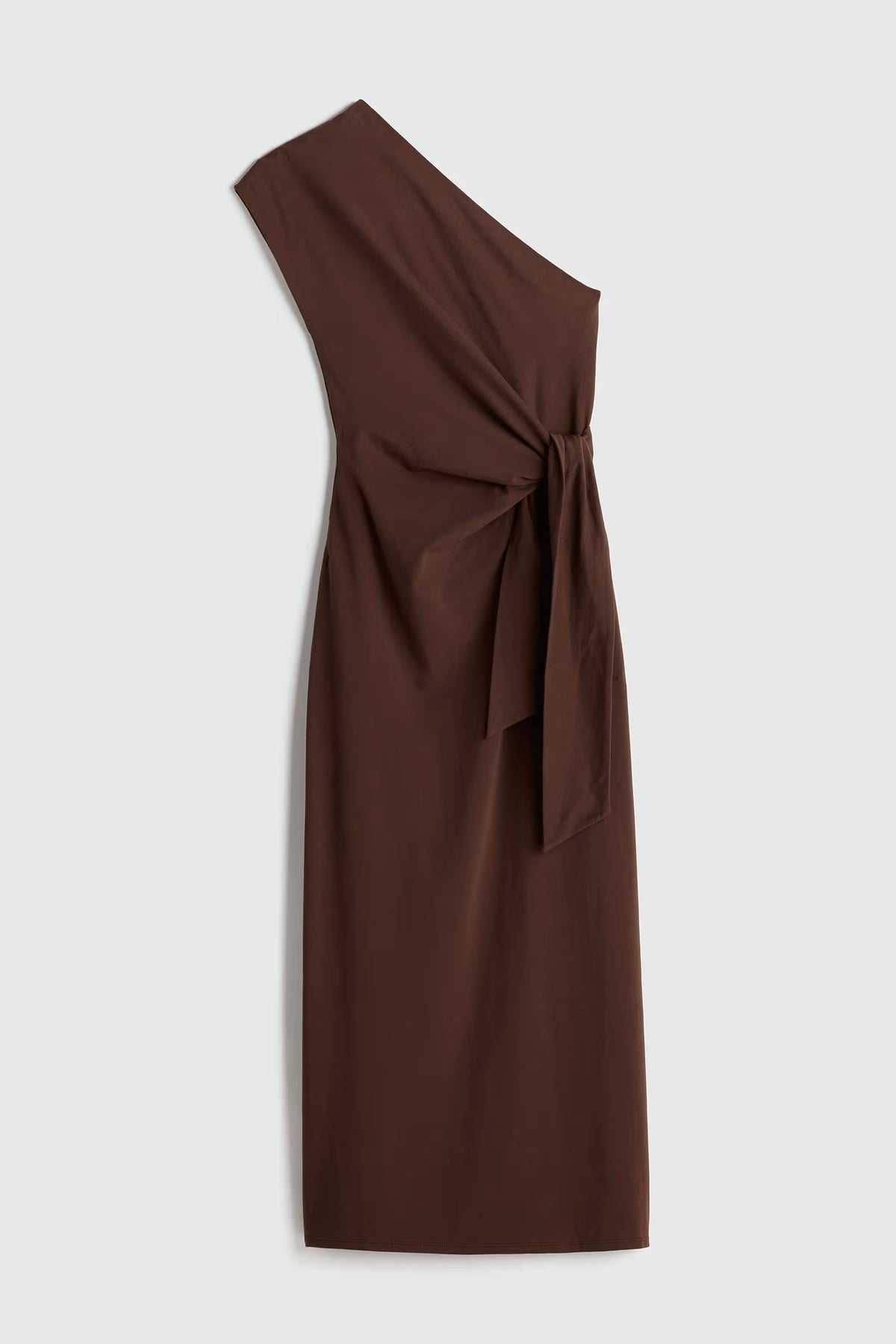 apiece apart georgie one shoulder dress chocolate