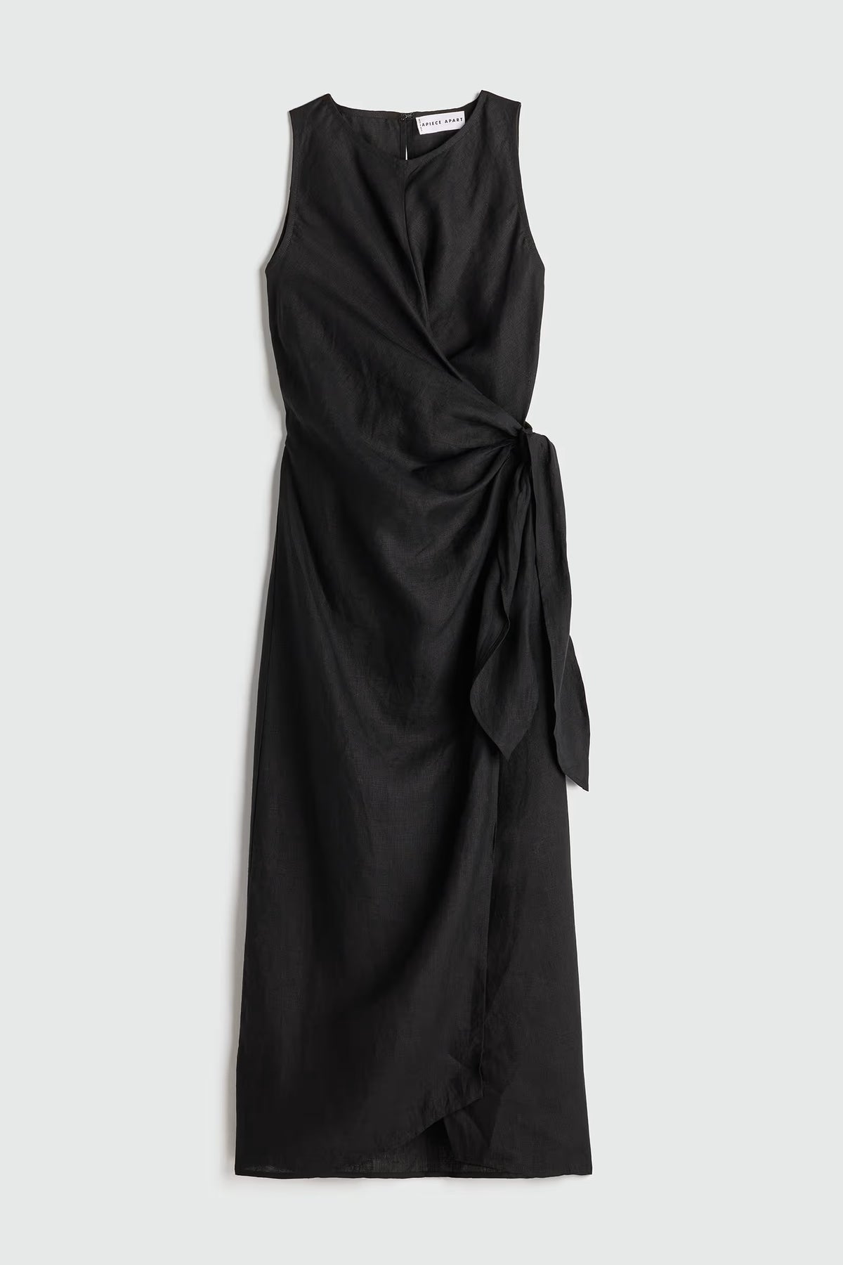 apiece apart gustava wrap dress black
