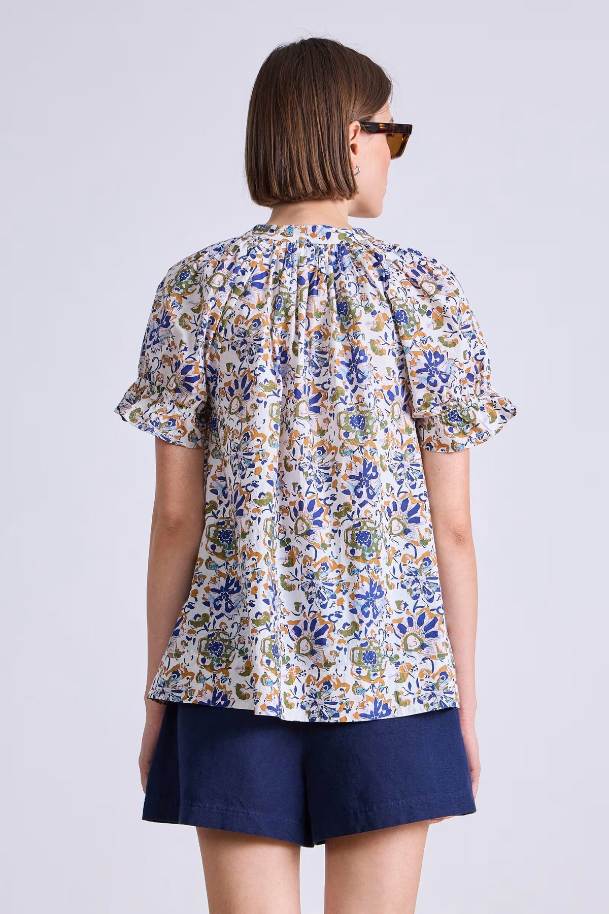 apiece apart lo capo top batik floral cream