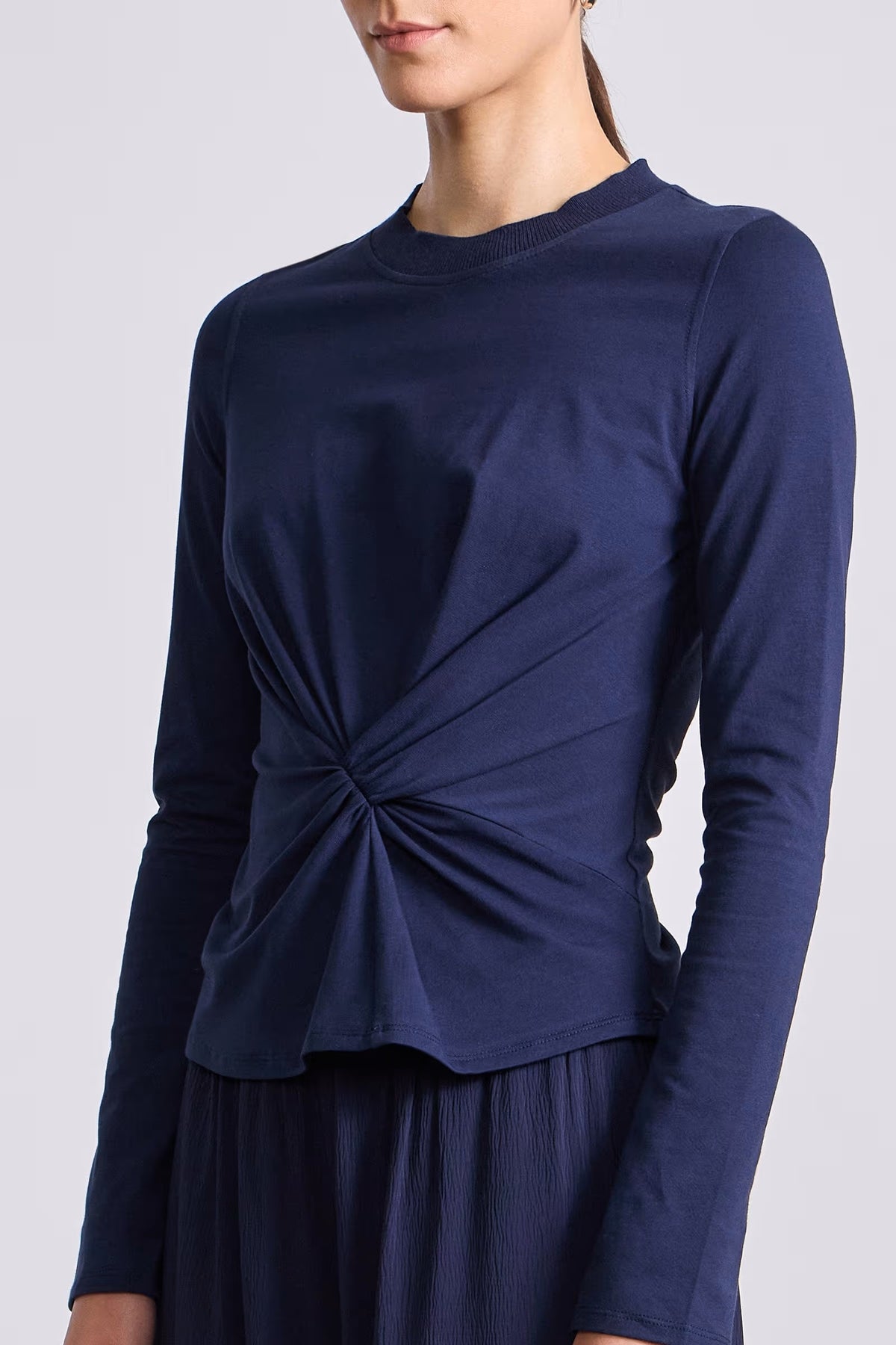 apiece apart long sleeve volta top navy