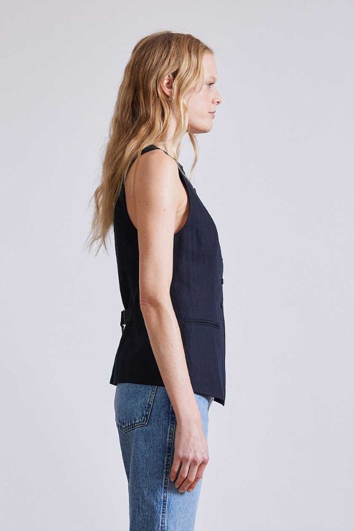 apiece apart marca tunic vest black 