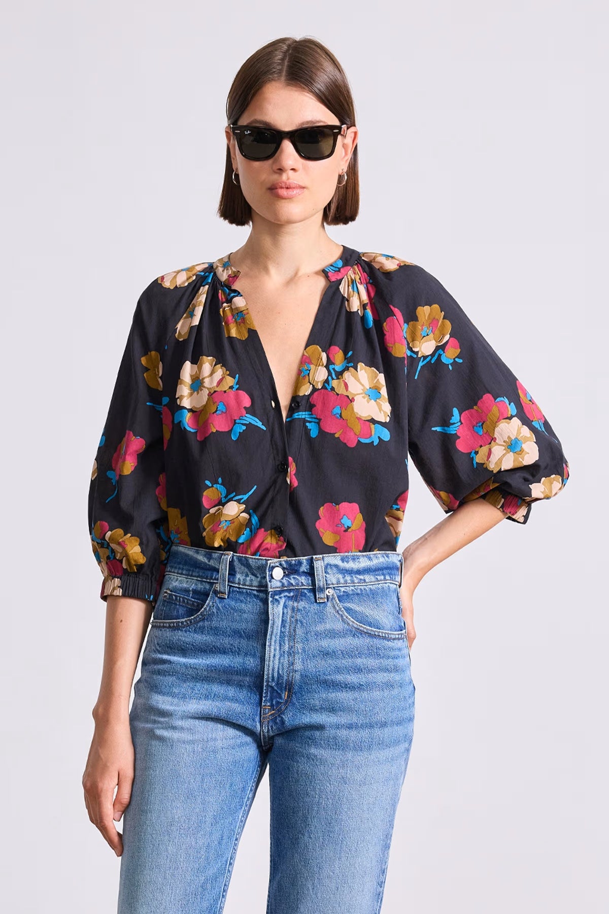 apiece apart messina top floating floral