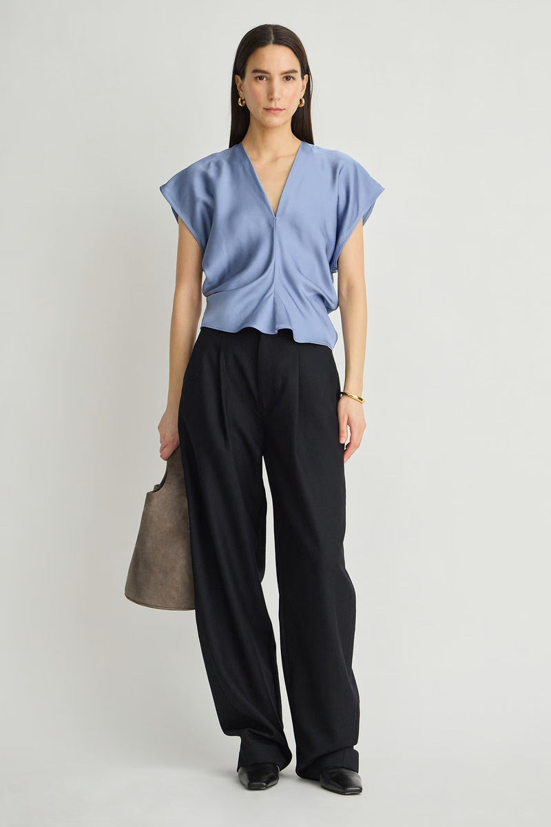 apiece apart monde drape bias top moonstone