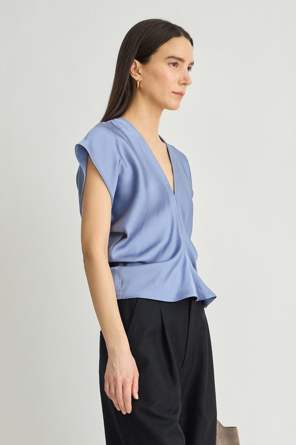 apiece apart monde drape bias top moonstone
