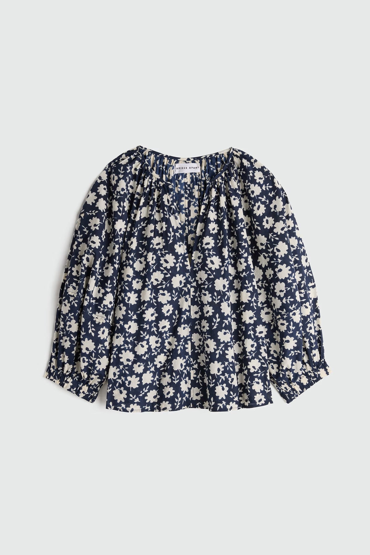 apiece apart nele top navy floral stamp