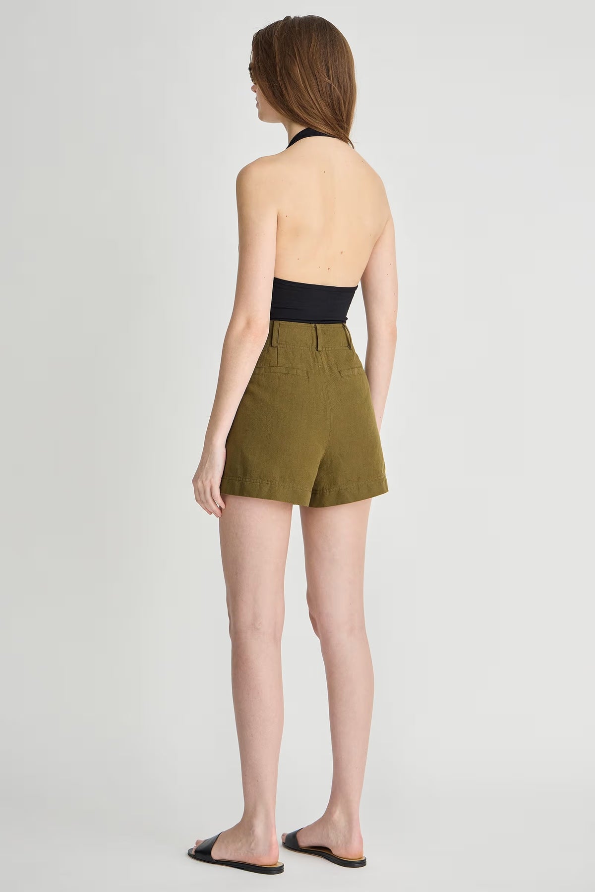 apiece apart short bari short dark olive