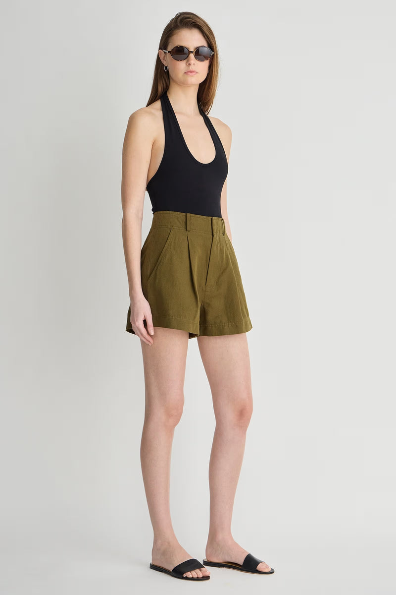 apiece apart short bari short dark olive
