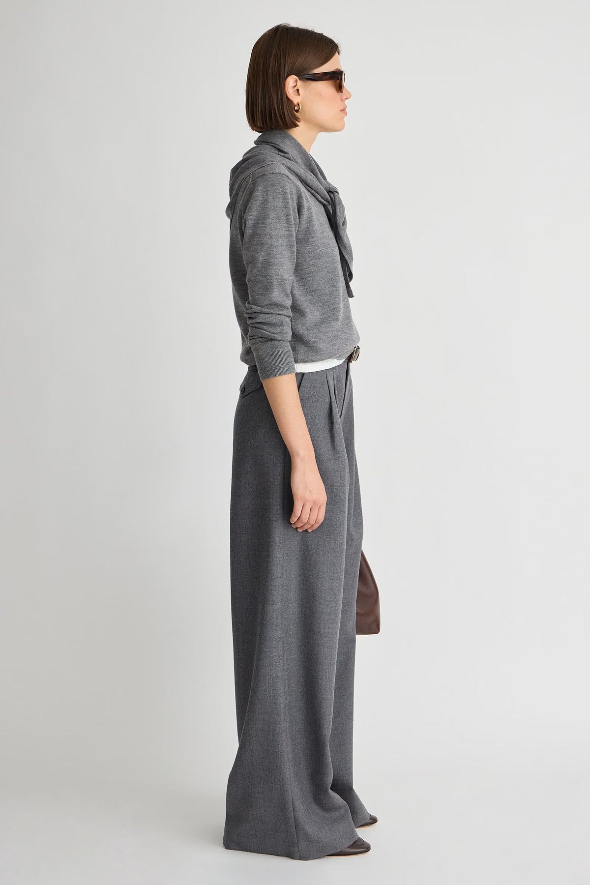apiece apart the keaton wide leg grey melange