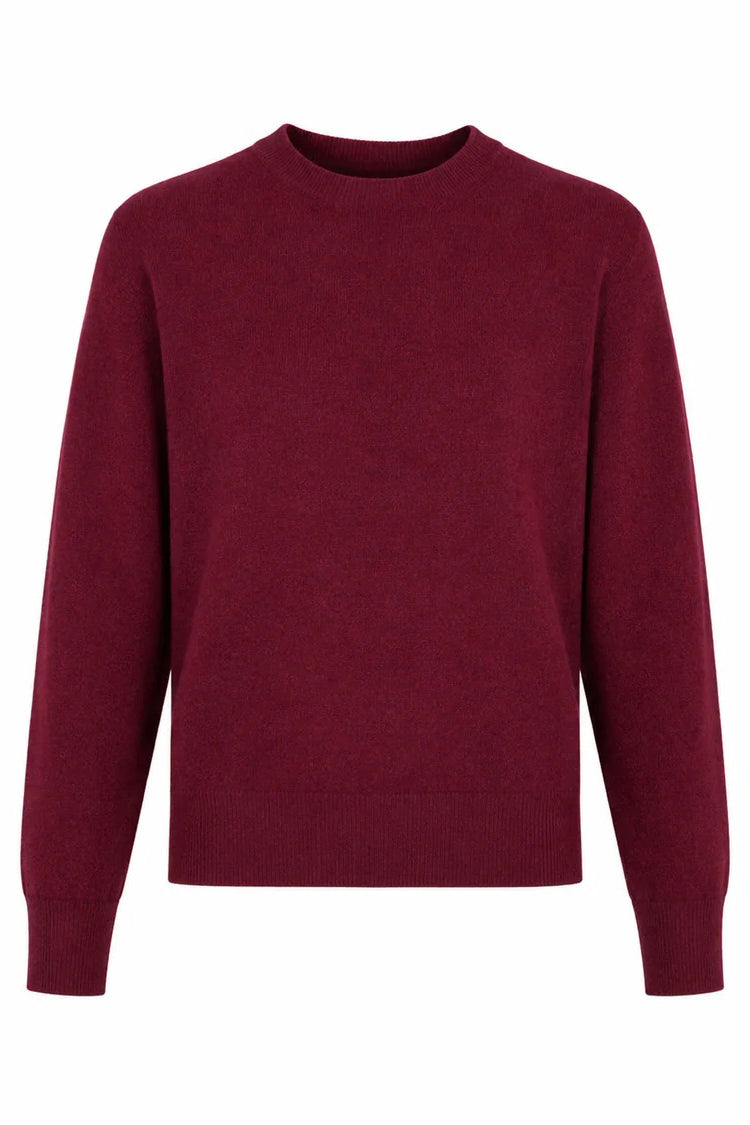 archer cashmere crew plum noir