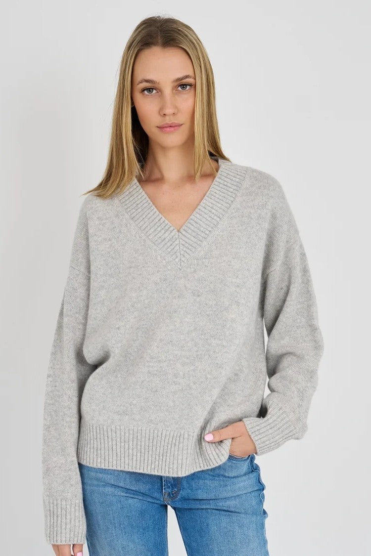archer jake ryan boyfriend v-neck light heather grey
