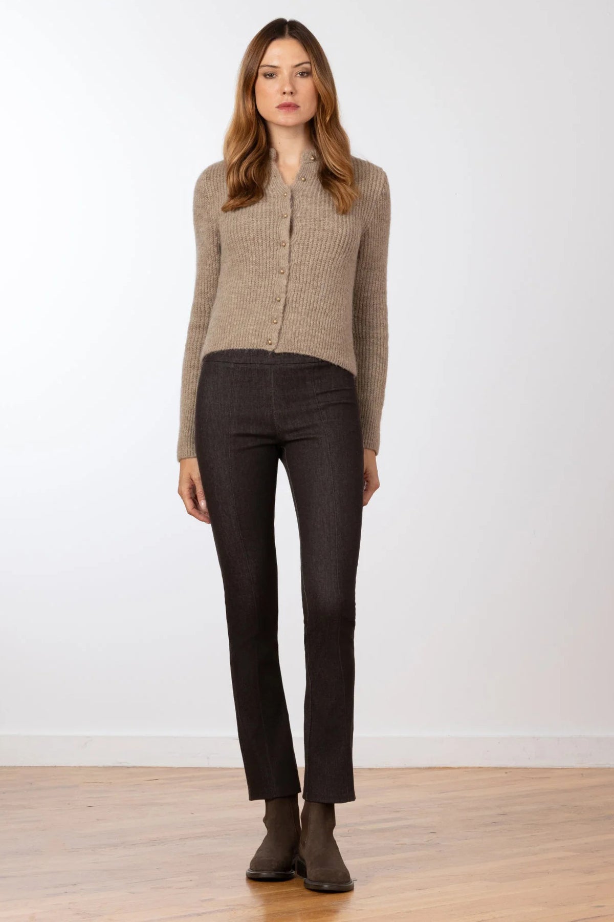avenue montaigne jet set brown denim