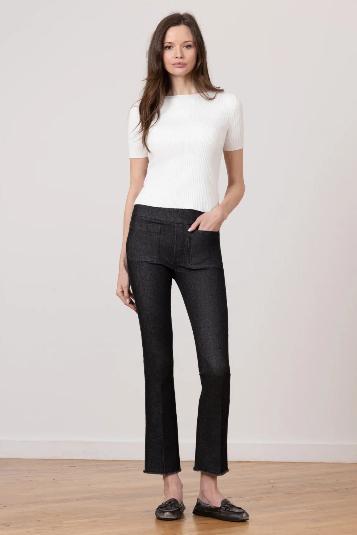 avenue montaigne stitch black denim