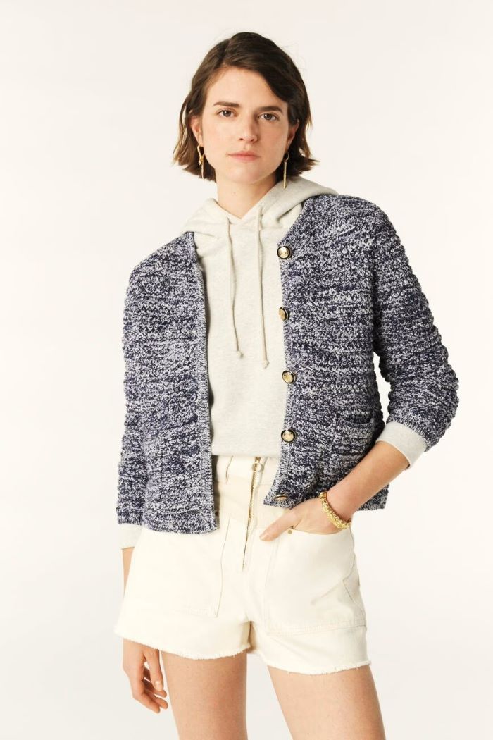 ba&sh guspa cardigan navy 