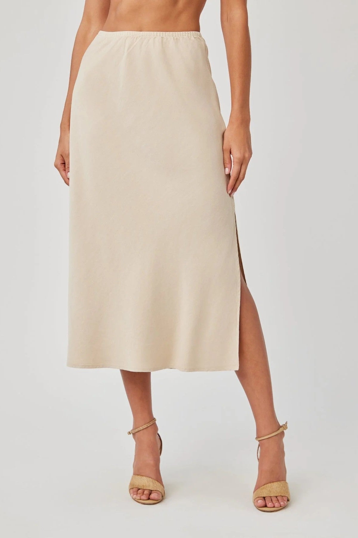 bella dahl amara skirt khaki shell