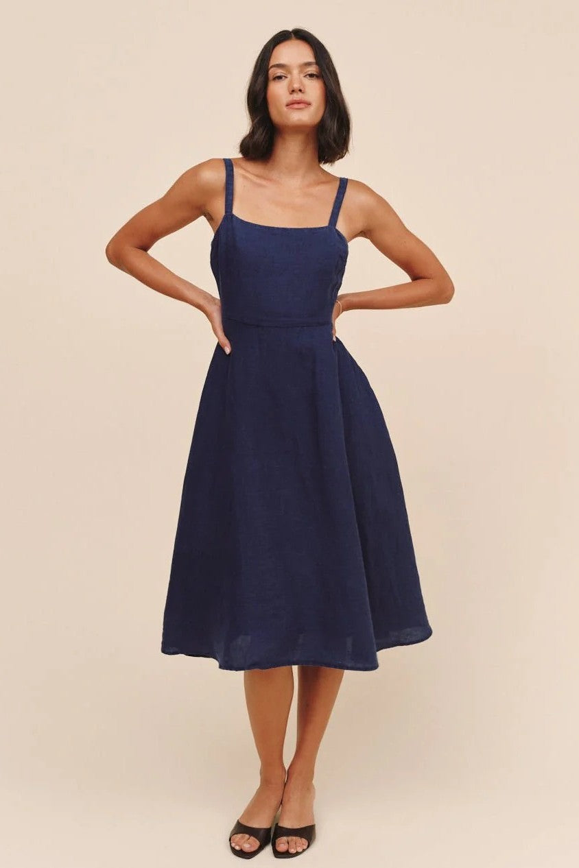 bella dahl apron midi nautical night