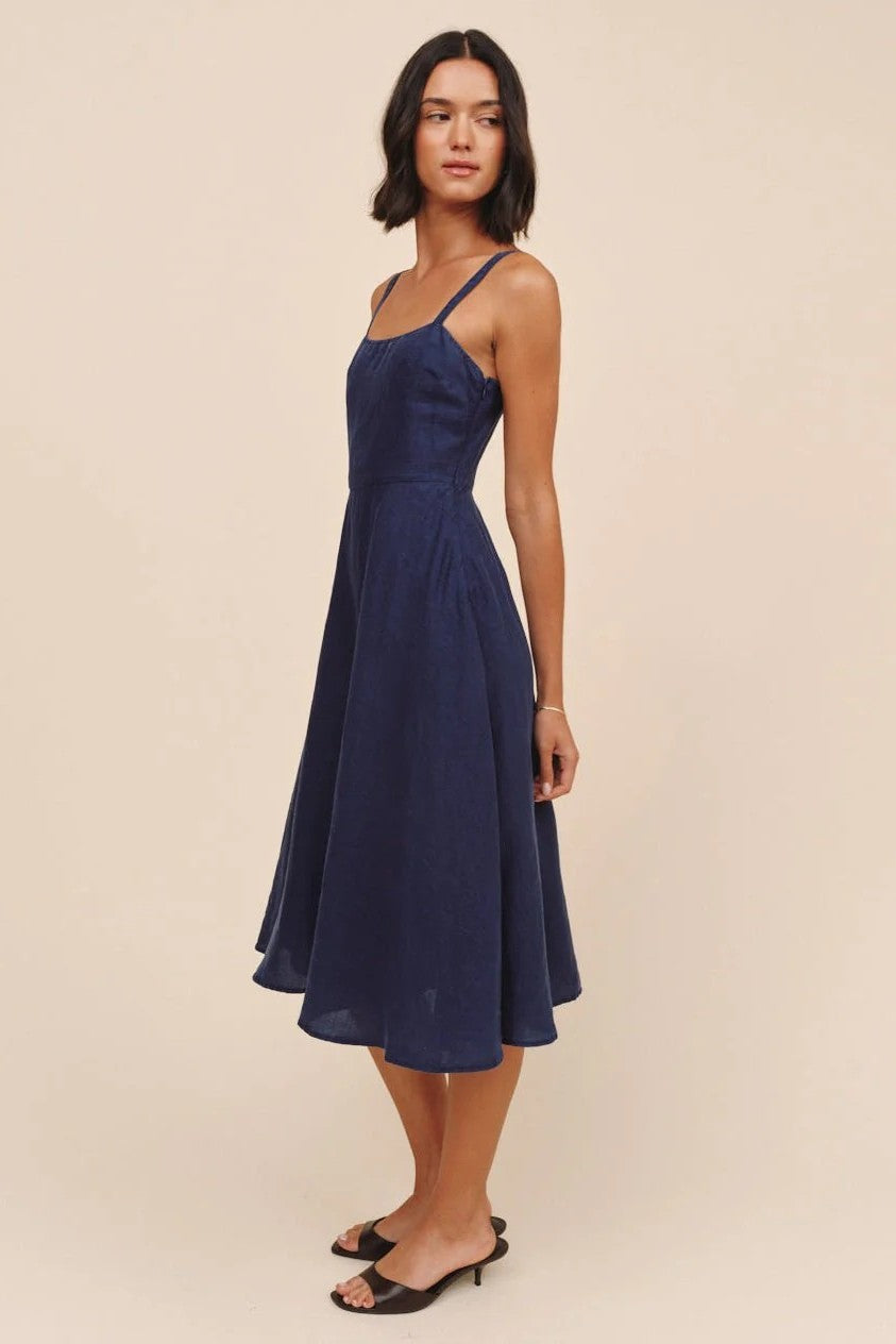 bella dahl apron midi nautical night