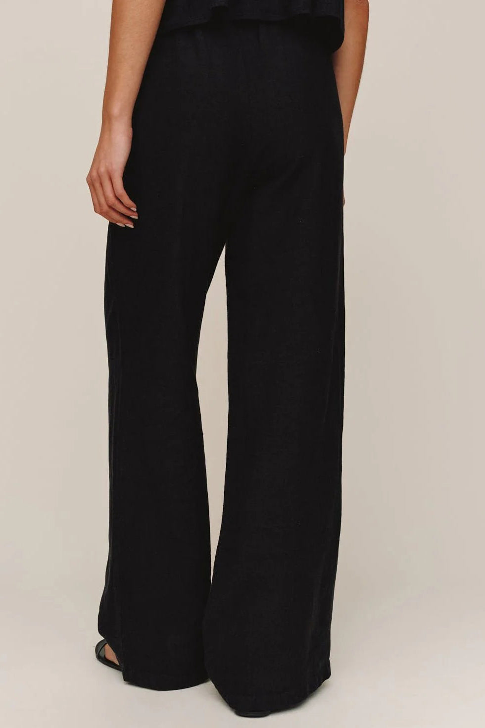 bella dahl beaded drawstring beach pant black