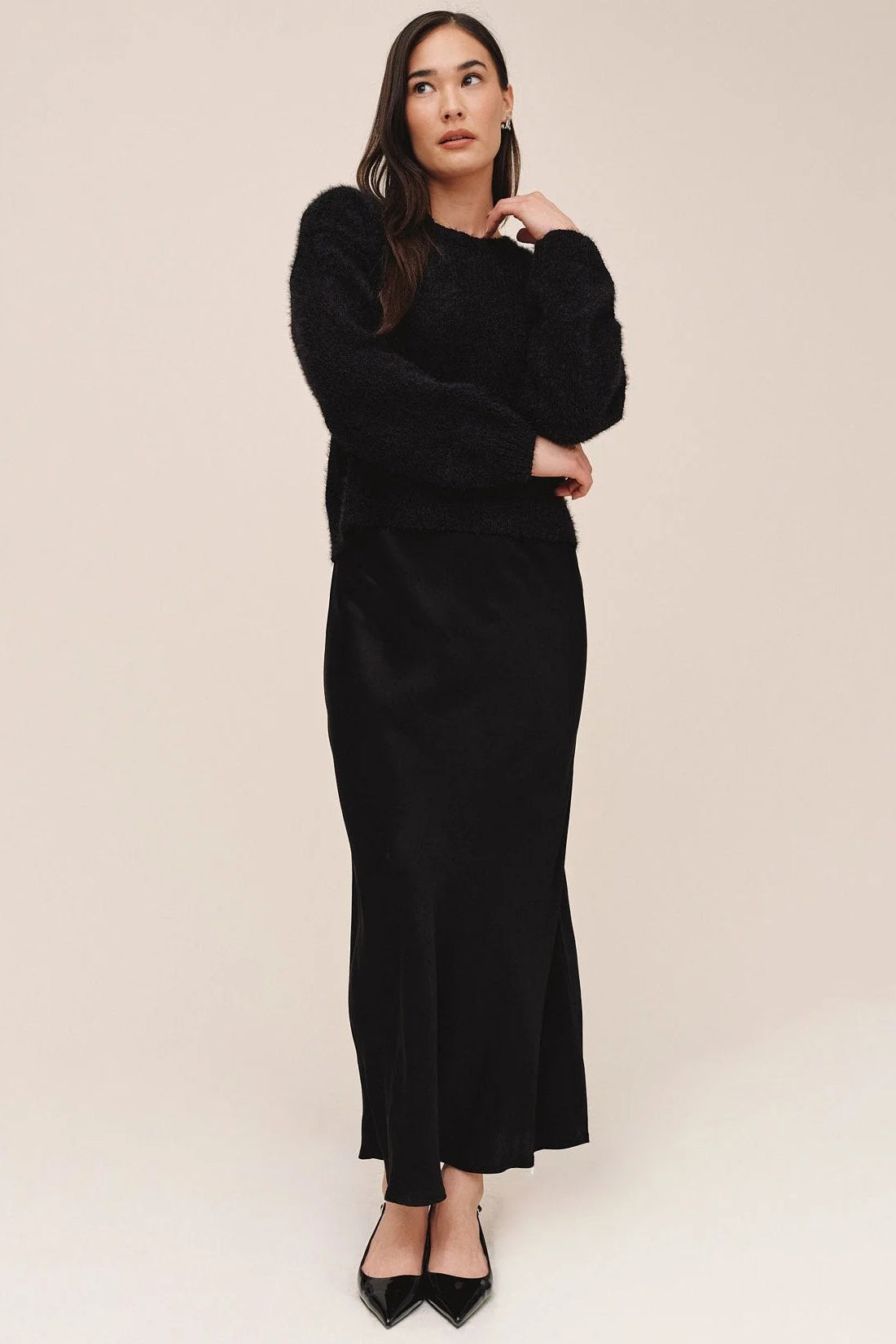 bella dahl bias maxi skirt black