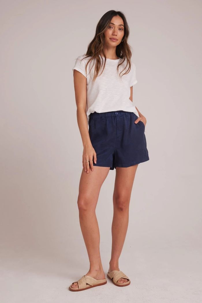 bella dahl callie ruffle short brazilian navy 