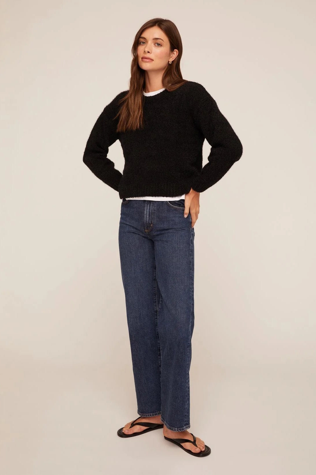 bella dahl drop shoulder sweater black