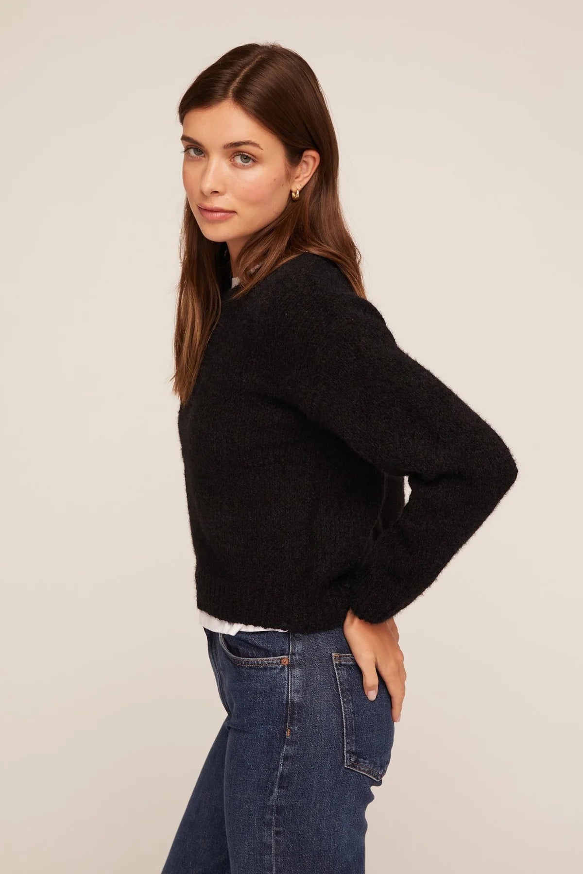 bella dahl drop shoulder sweater black