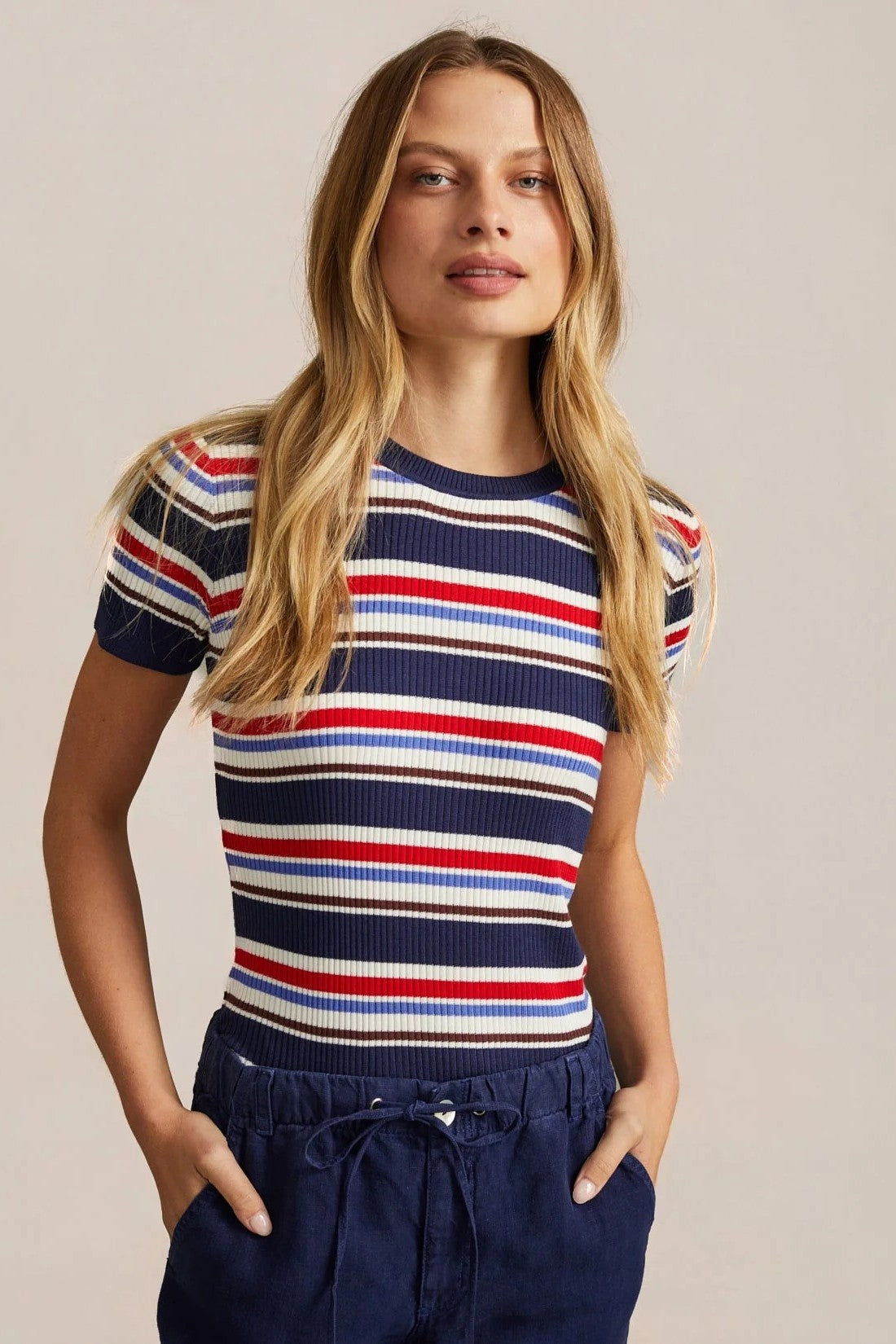bella dahl fitted crew seaside stripe