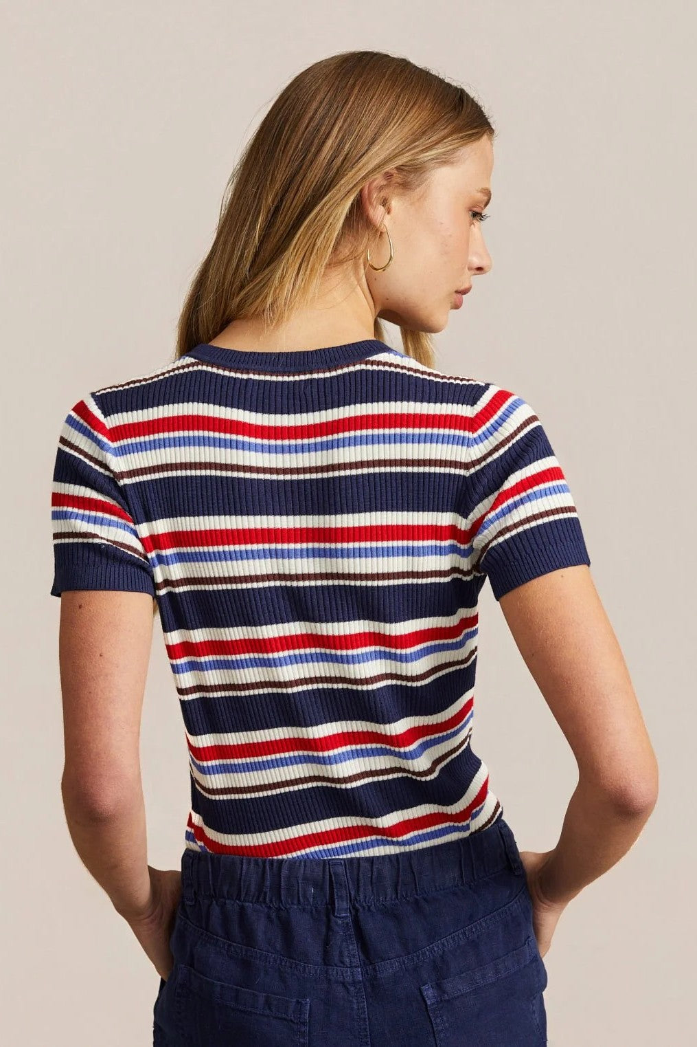 bella dahl fitted crew seaside stripe