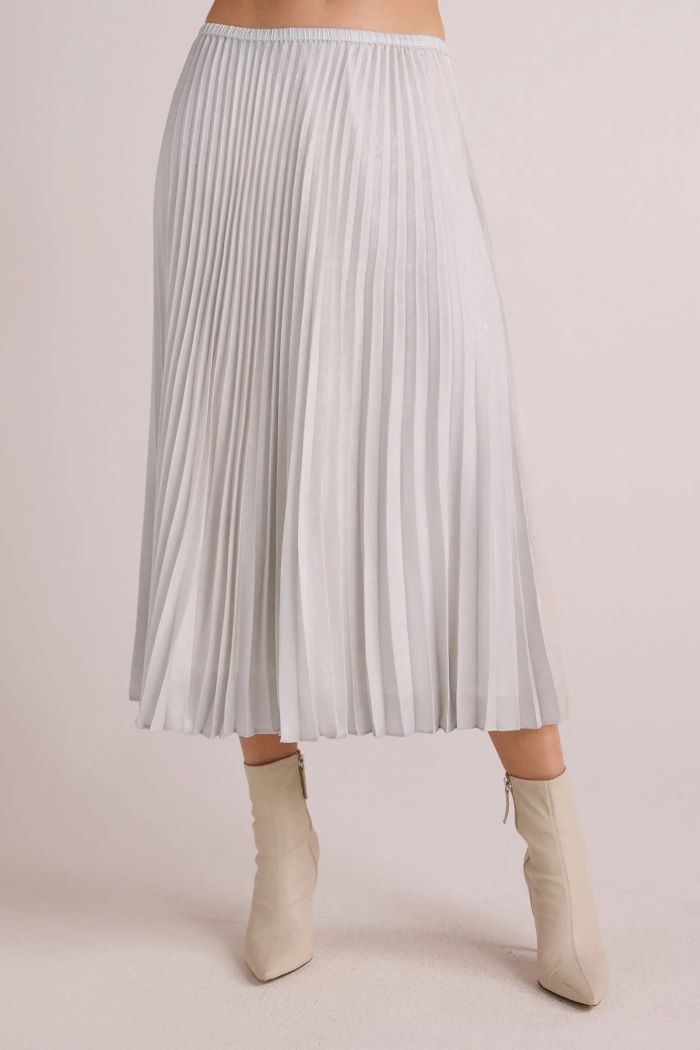 bella dahl hand pleated midi skirt metallic opal 