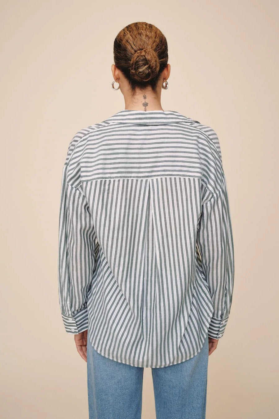 bella dahl oversize pocket shirt shimmer olive