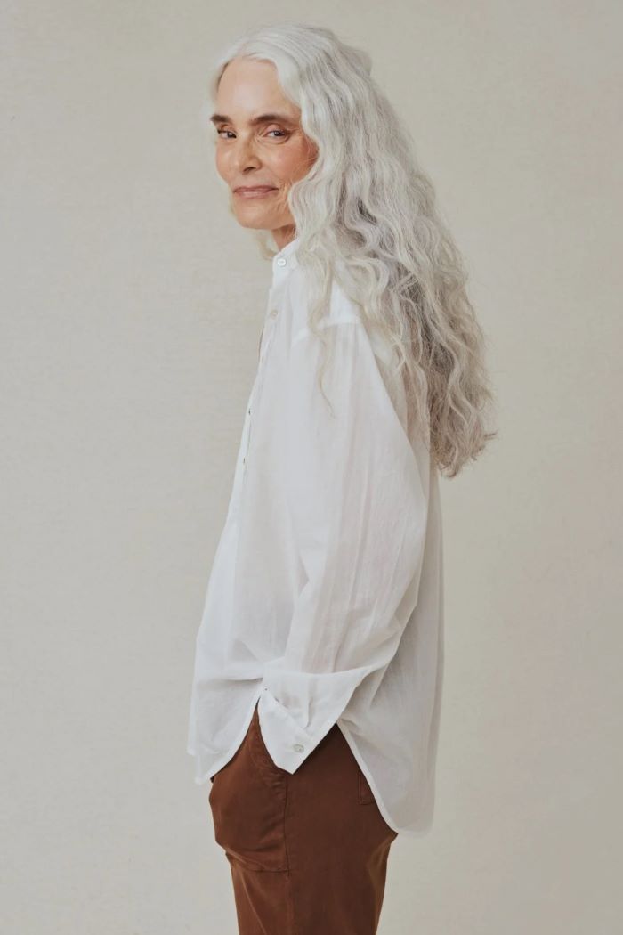 bella dahl pintuck flowy shirt white