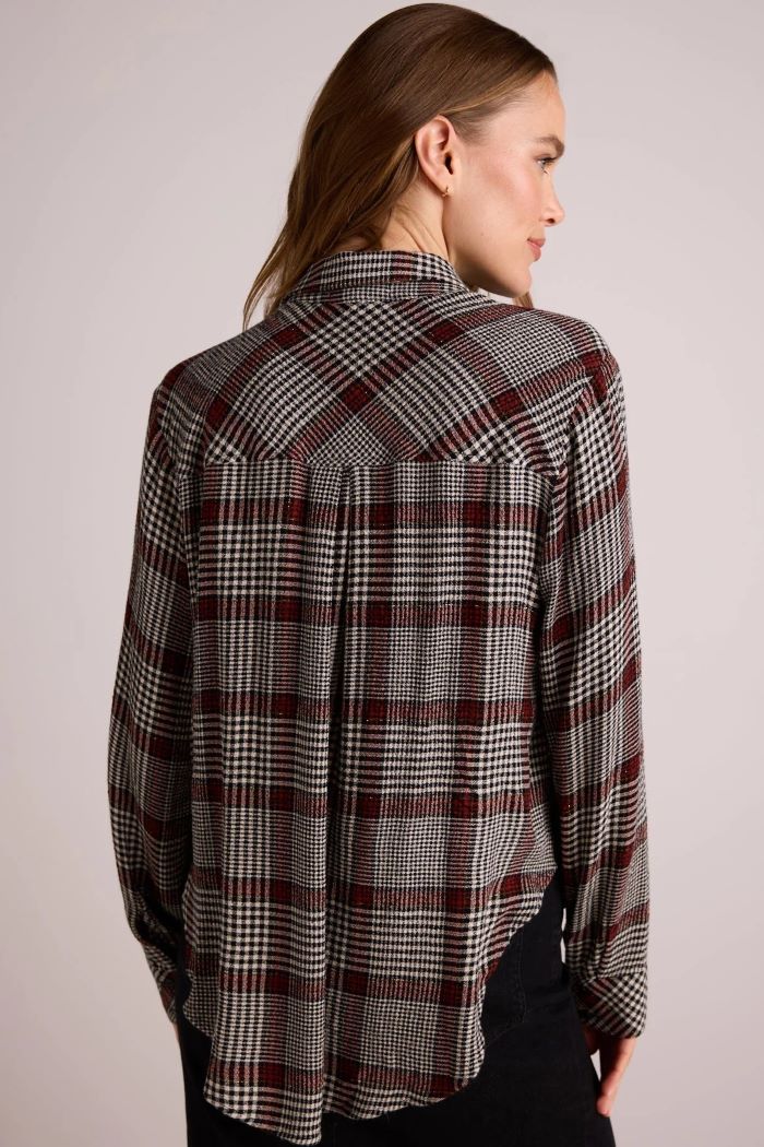 bella dahl pocket shirt tail button down winter glen plaid 