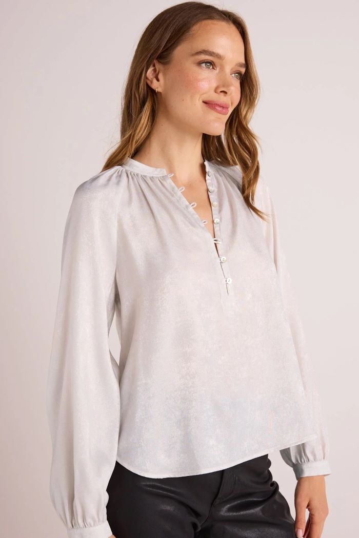 bella dahl raglan sleeve pullover metallic opal 