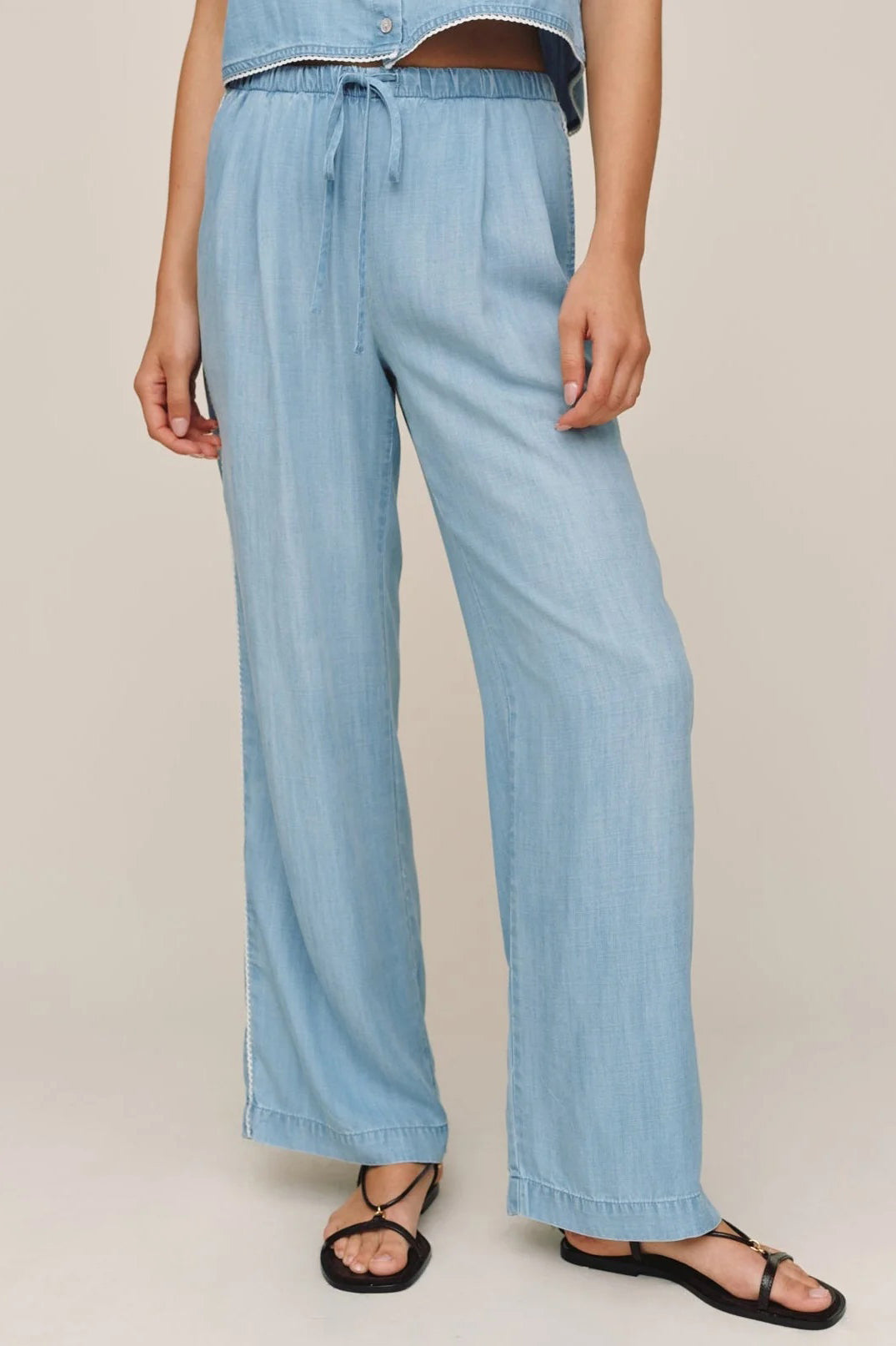 bella dahl scallop side seam pant ombre mist