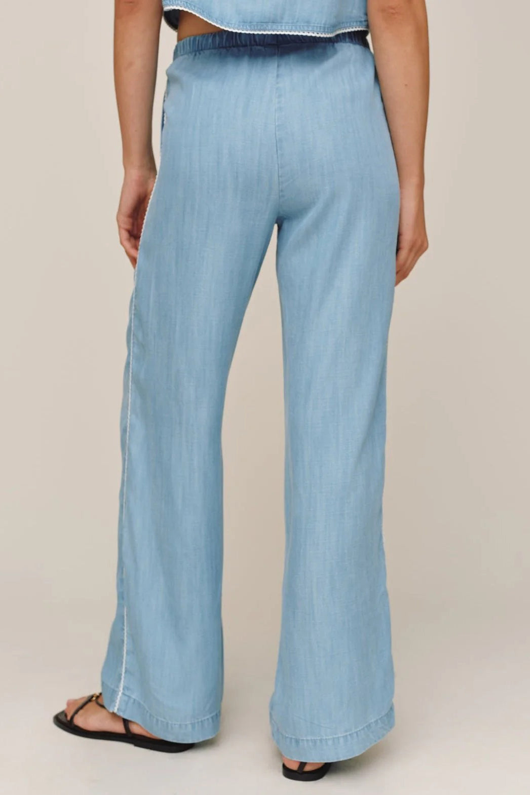 bella dahl scallop side seam pant ombre mist