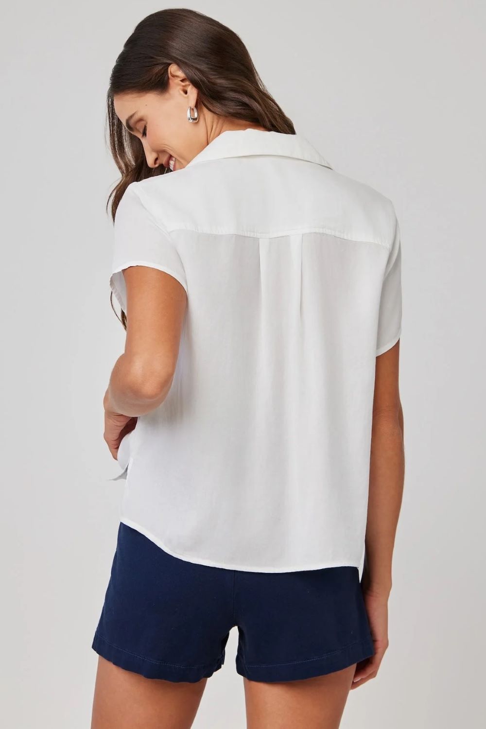 bella dahl short sleeve pullover white