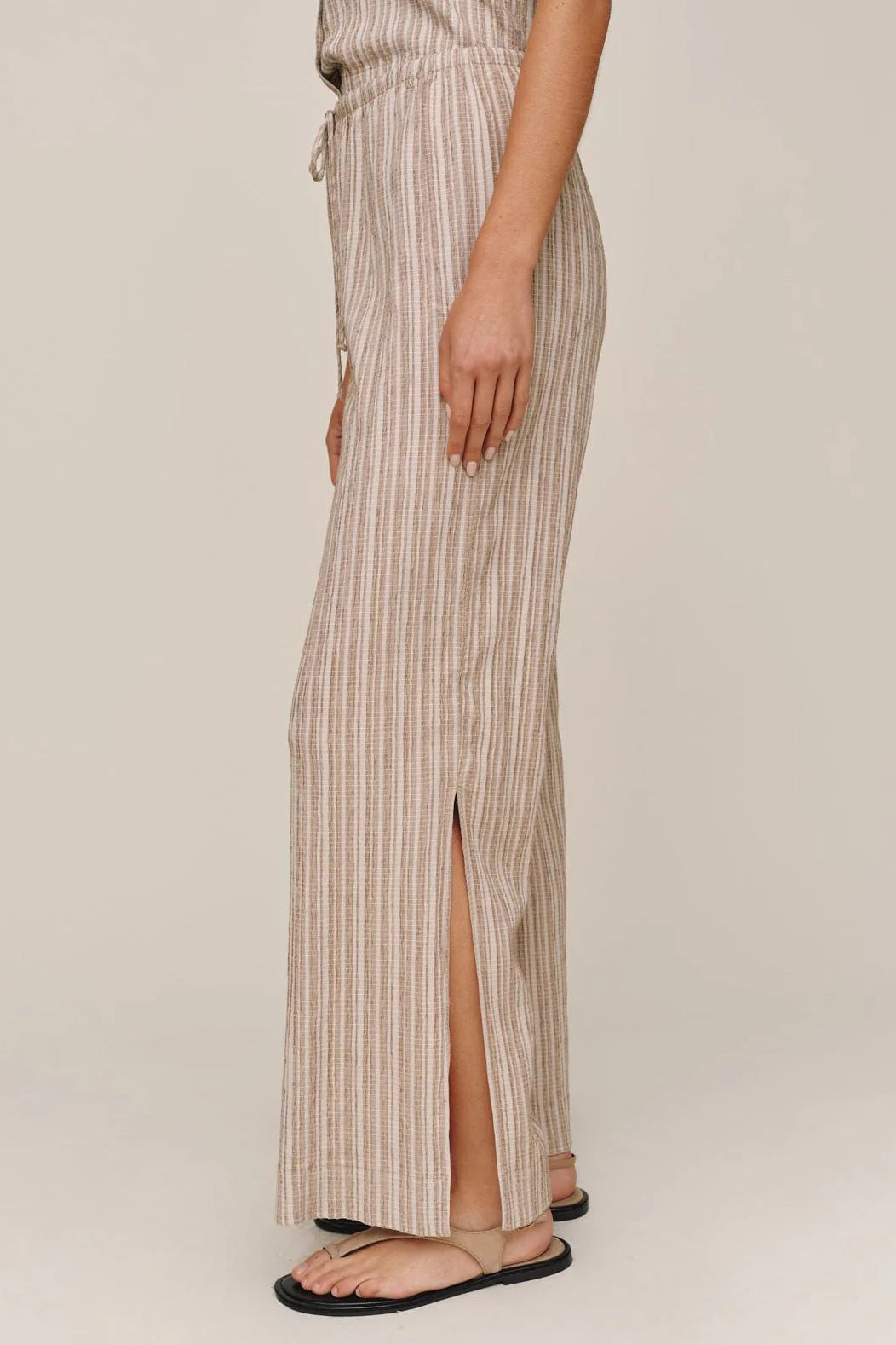 bella dahl side slit beach pant driftwood