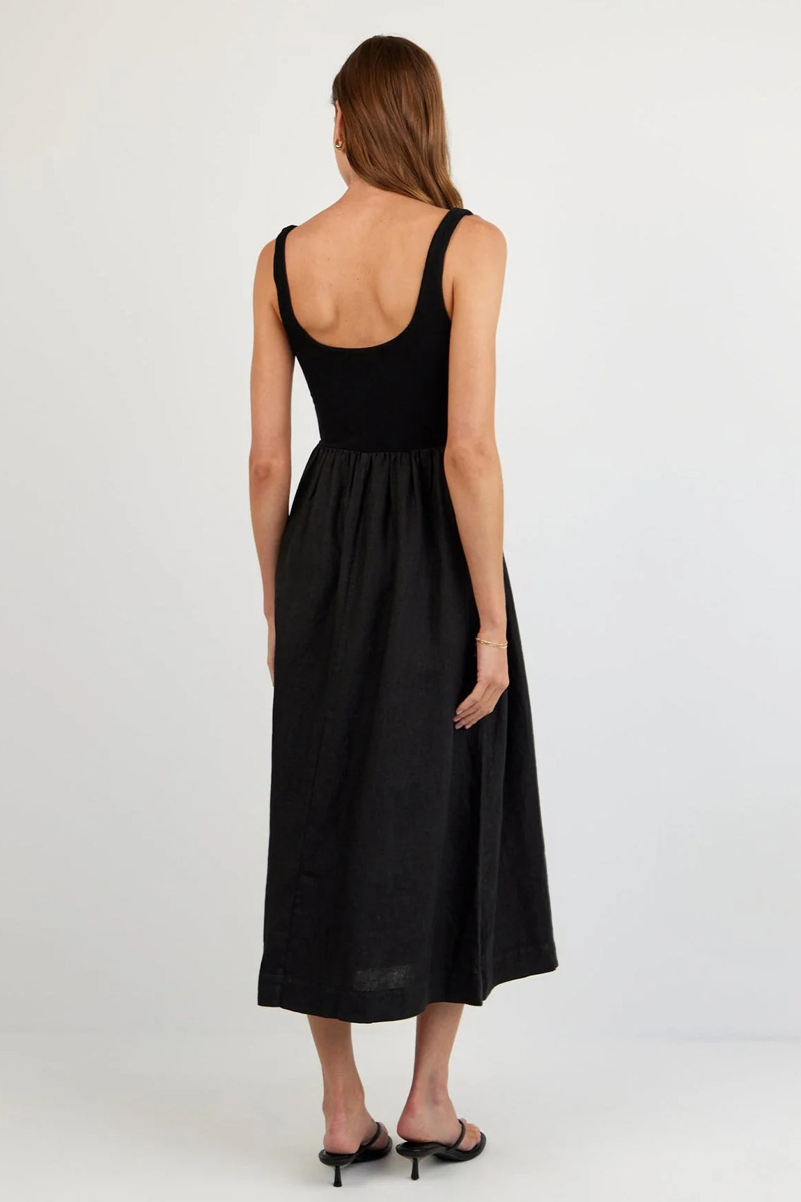 bella dahl sleeveless knit combo dress black