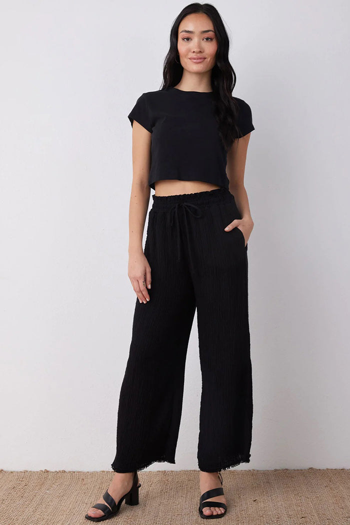bella dahl wide leg crop black