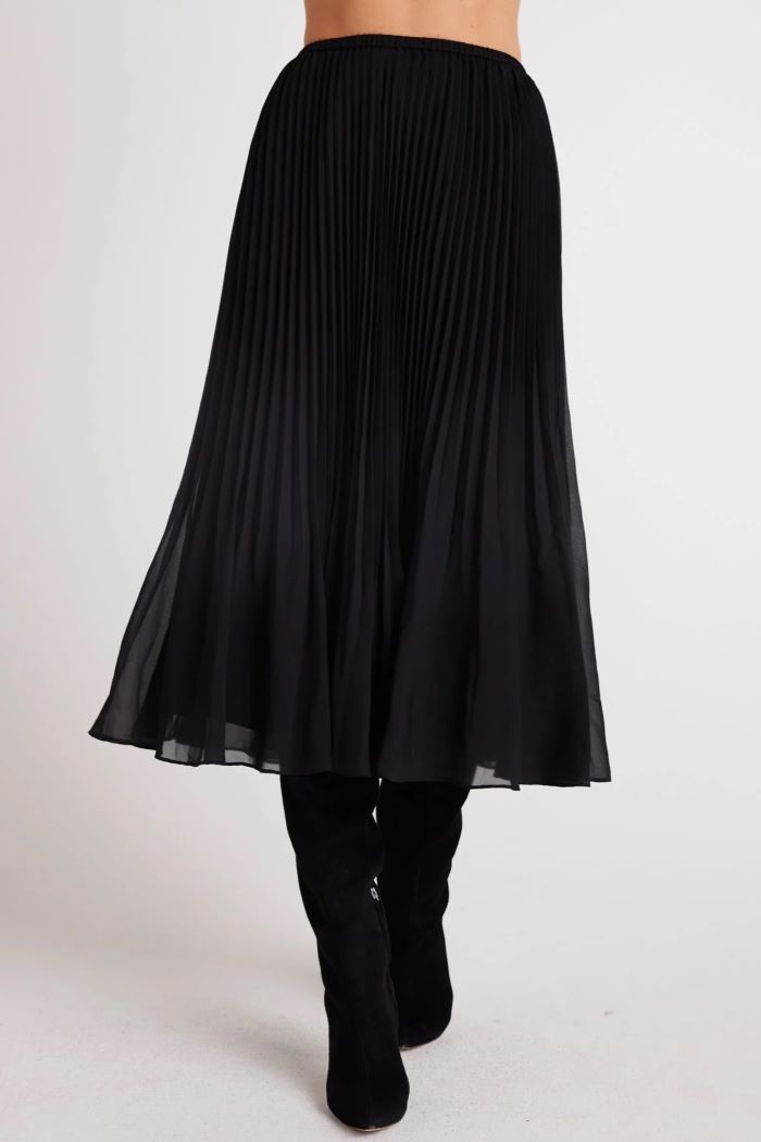 bella dahl sunburst pleated chiffon skirt black 