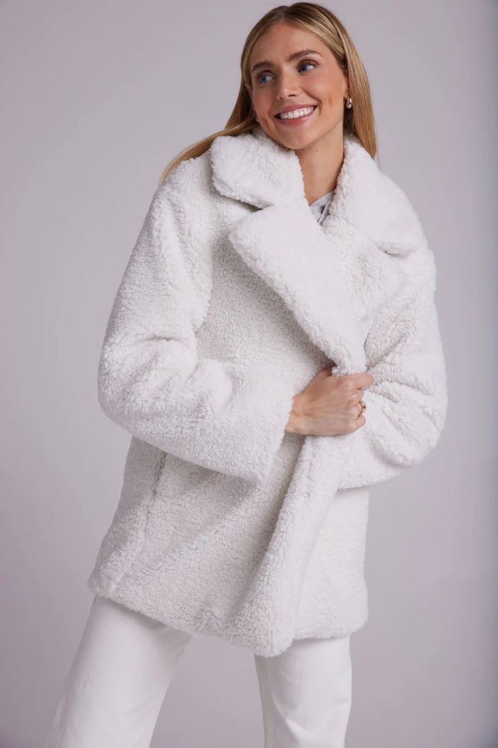 bella dahl oversized teddy coat winter white 