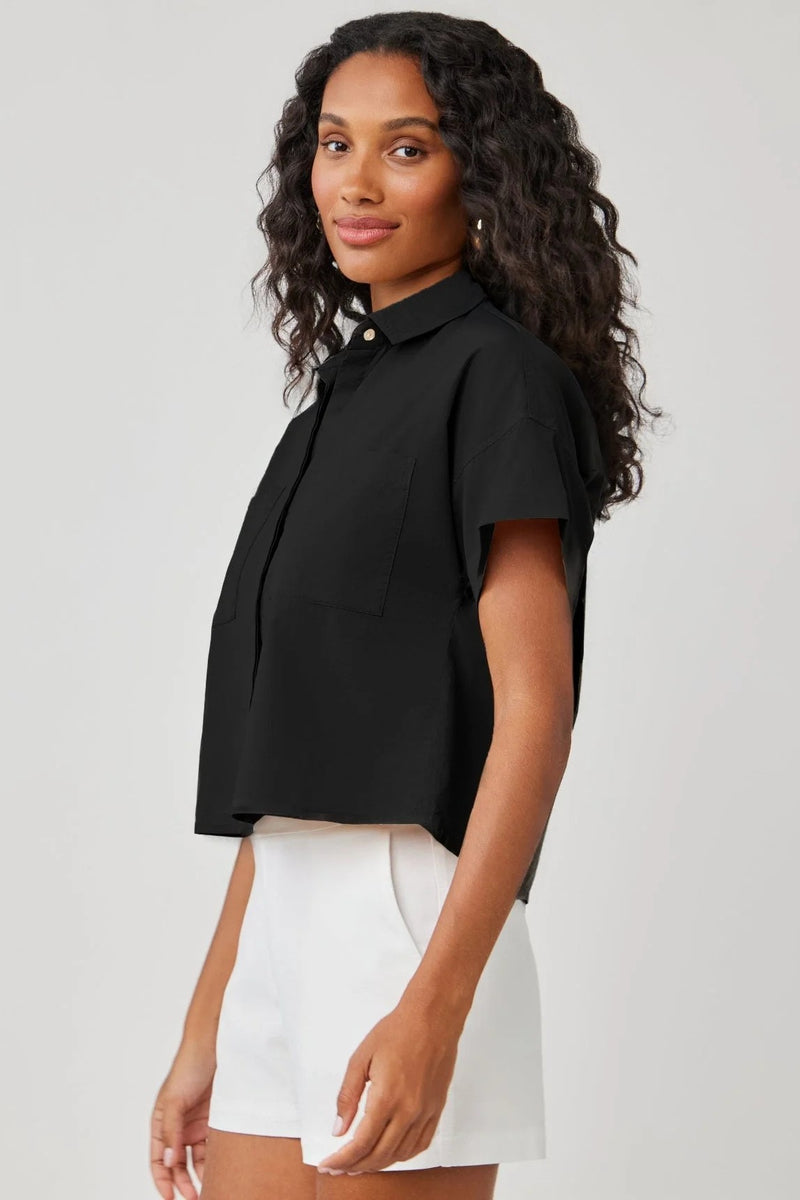 bella dahl two pocket short sleeve shirt black