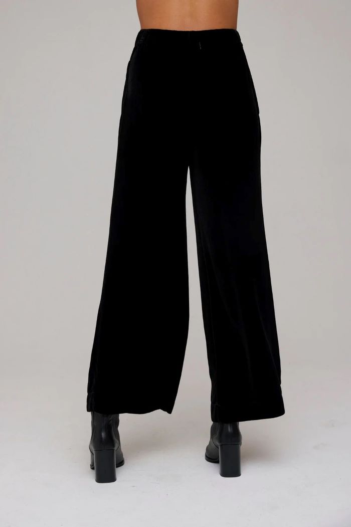 bella dahl velvet wide leg trouser black