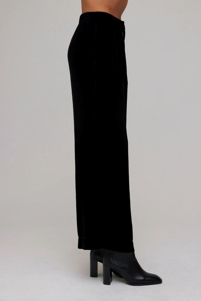 bella dahl velvet wide leg trouser black