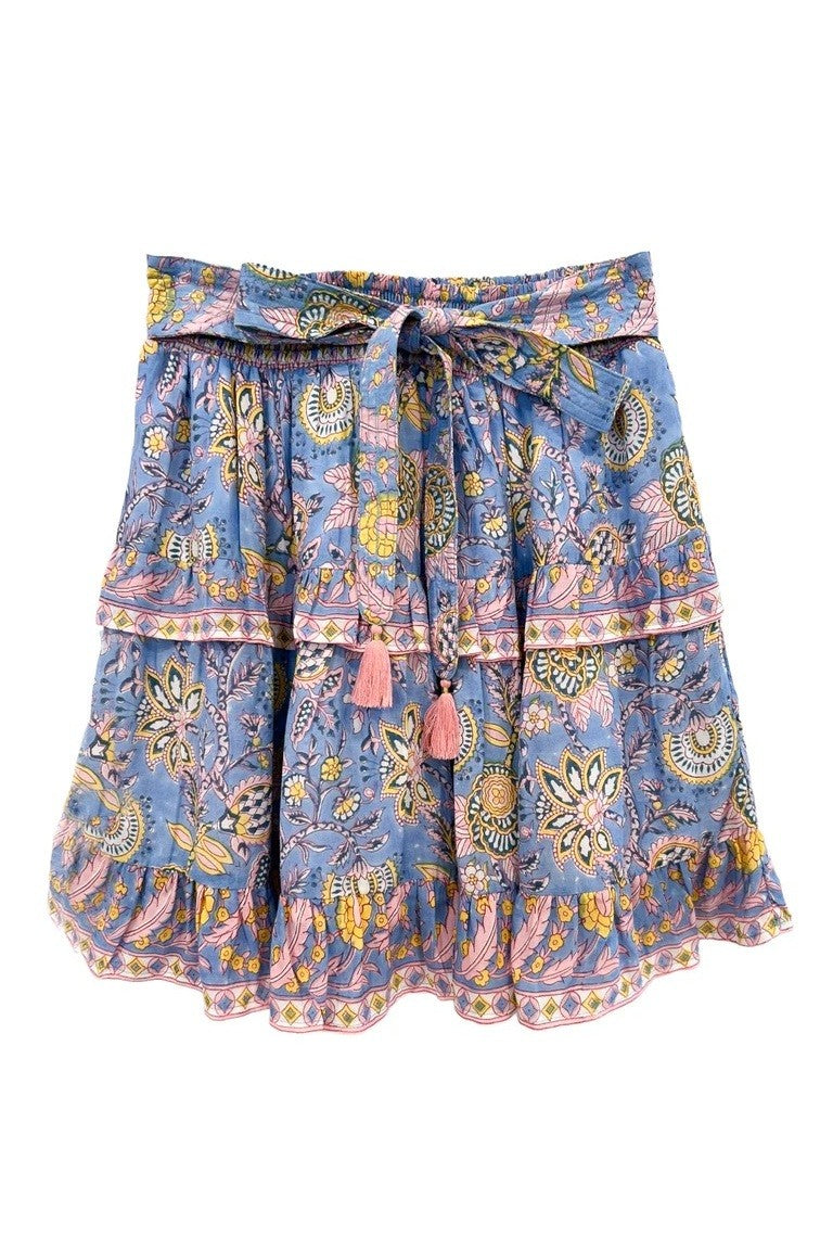 bell blake skirt blue yellow print