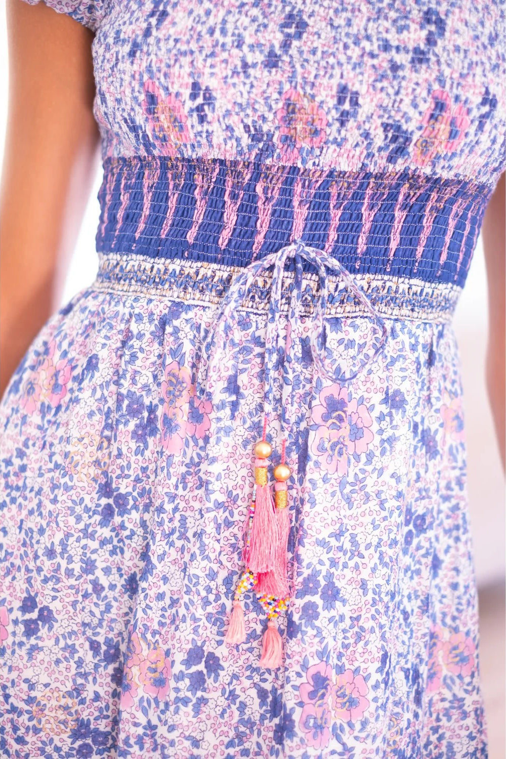 bell mallory maxi dress navy pink floral