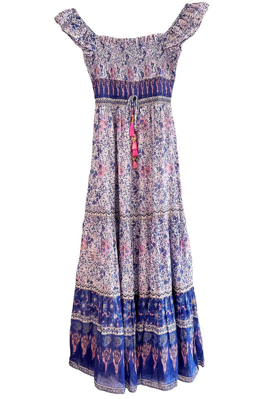 bell mallory maxi dress navy pink floral