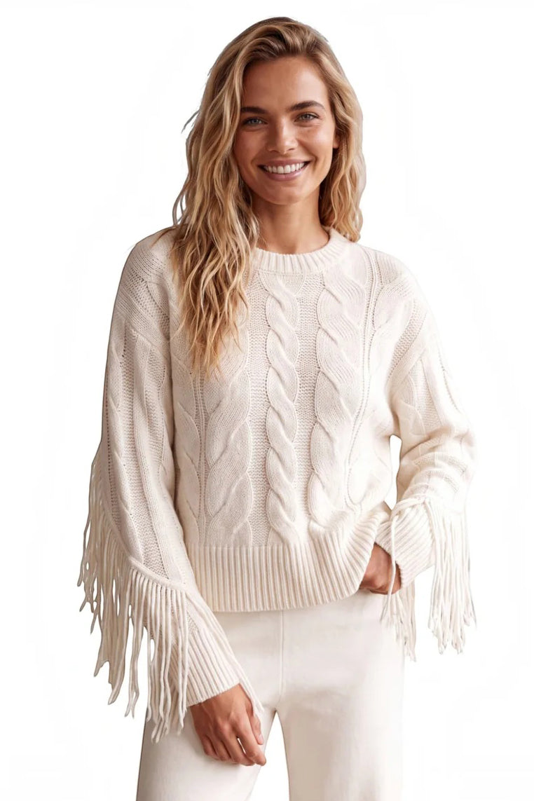 brodie cable fringe crew organic white