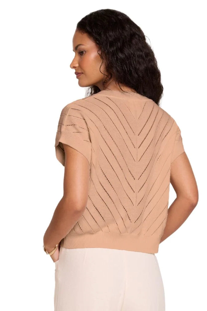 brodie chevron mix stitch tee light brown