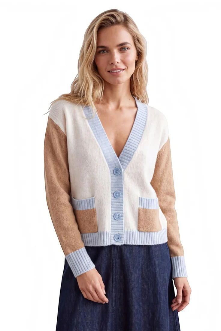 brodie enchantress cardi organic white blue mist