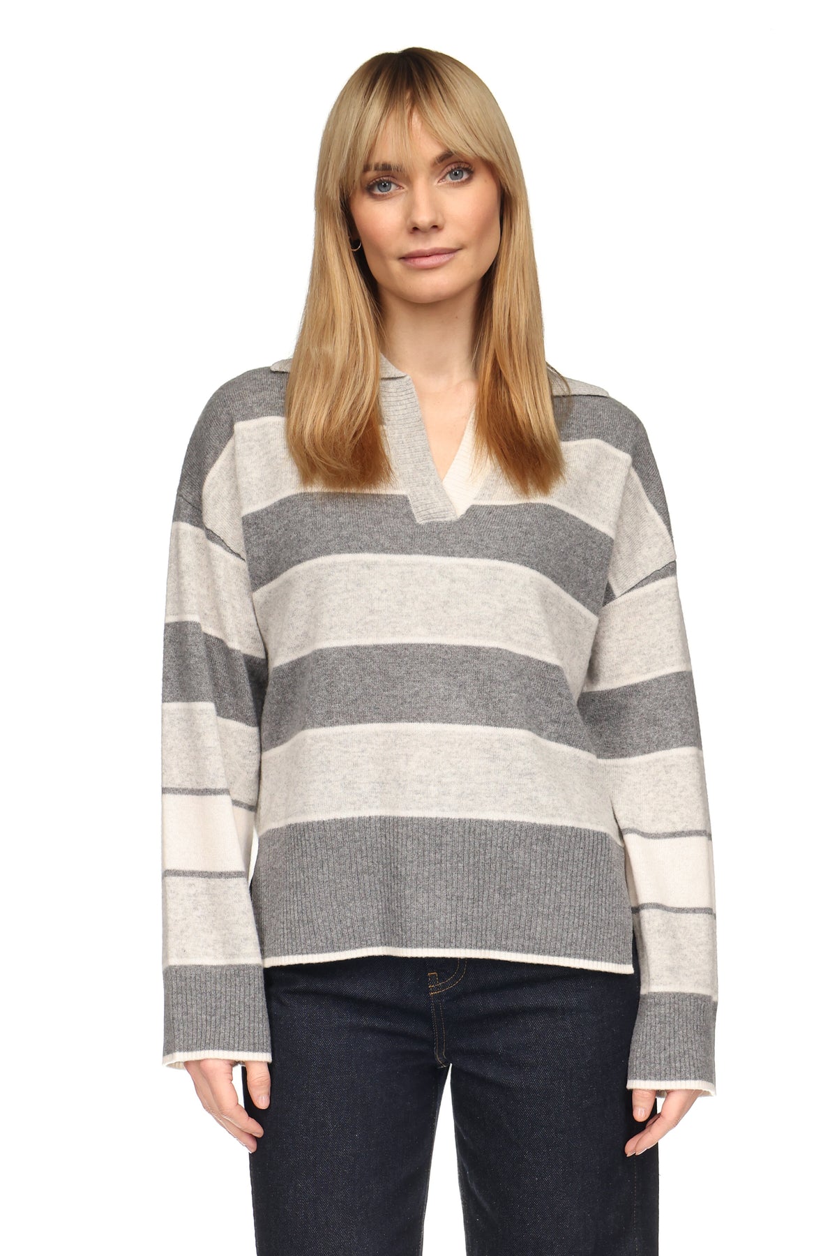 brodie varsity rugby polo mid grey
